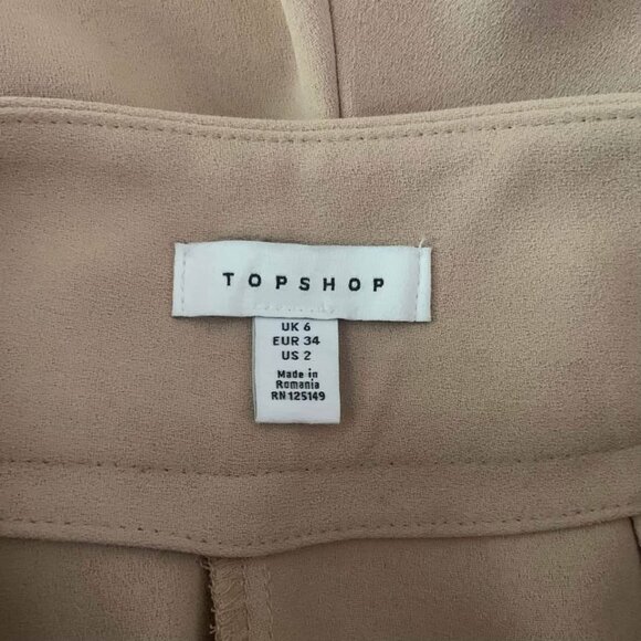 Topshop Beige Crepe Cropped Trousers - Picture 5 of 6